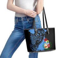 Aruba's Mascot Leather Tote Bag Blended with National Flag Details – Symbolic Design