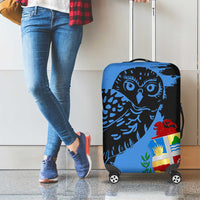 Aruba's Mascot Luggage Cover Blended with National Flag Details – Symbolic Design