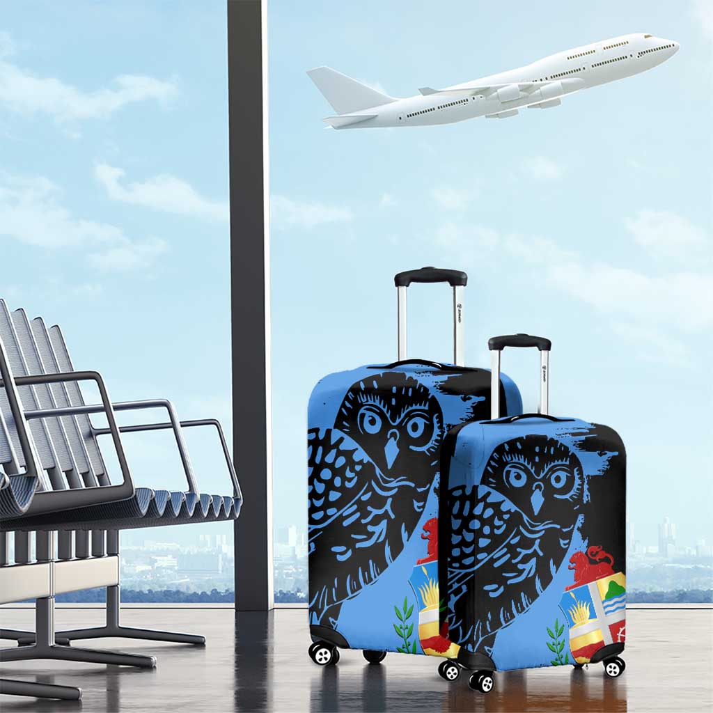 Aruba's Mascot Luggage Cover Blended with National Flag Details – Symbolic Design