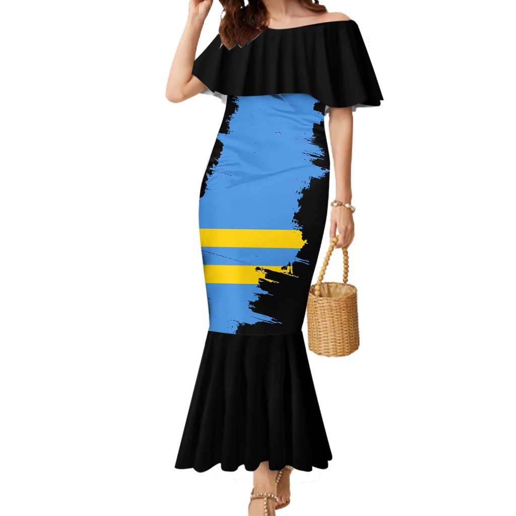 Aruba's Mascot Mermaid Dress Blended with National Flag Details – Symbolic Design