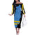 Aruba's Mascot Off The Shoulder Long Sleeve Dress Blended with National Flag Details – Symbolic Design