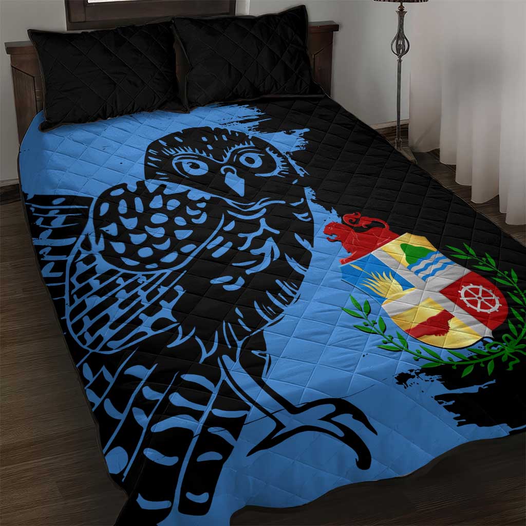 Aruba's Mascot Quilt Bed Set Blended with National Flag Details – Symbolic Design