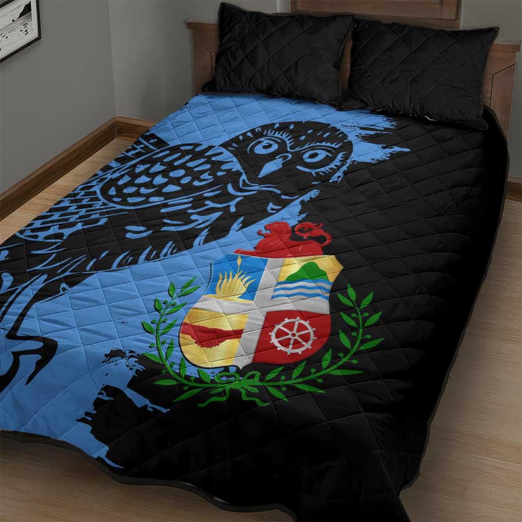 Aruba's Mascot Quilt Bed Set Blended with National Flag Details – Symbolic Design