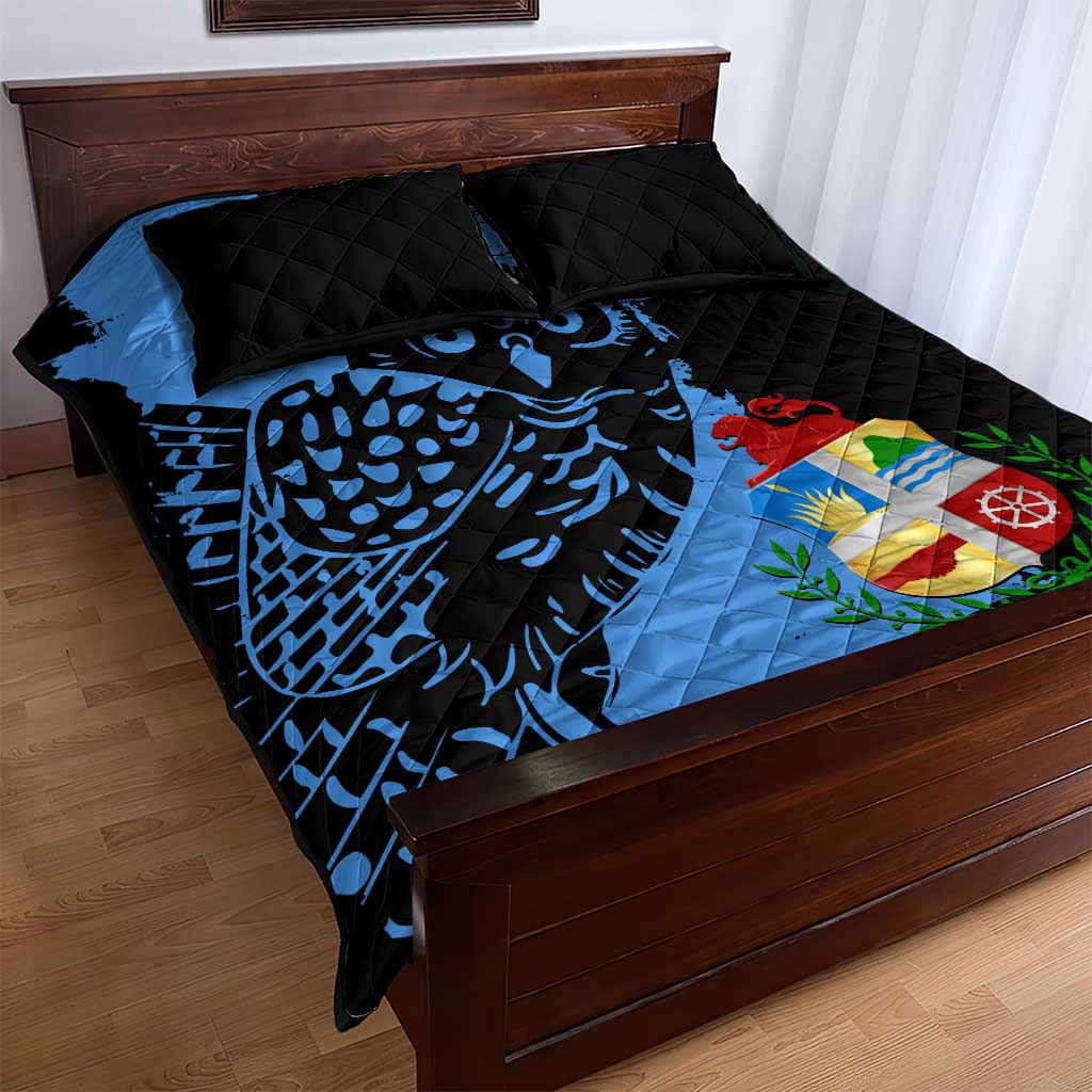 Aruba's Mascot Quilt Bed Set Blended with National Flag Details – Symbolic Design