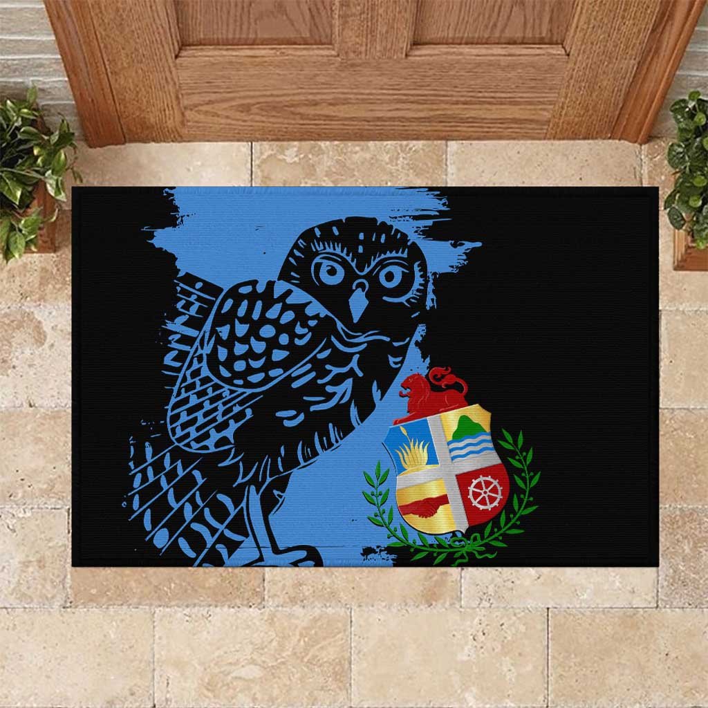 Aruba's Mascot Rubber Doormat Blended with National Flag Details – Symbolic Design