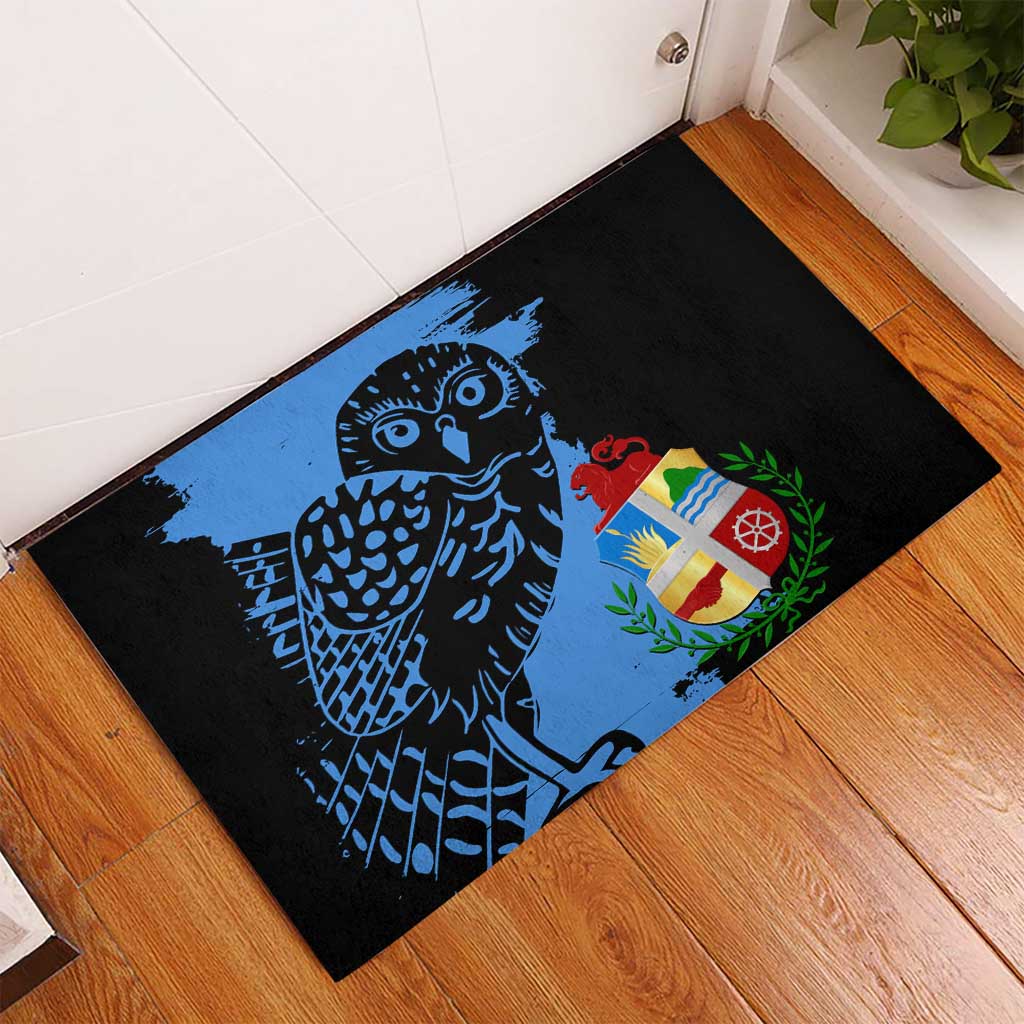 Aruba's Mascot Rubber Doormat Blended with National Flag Details – Symbolic Design