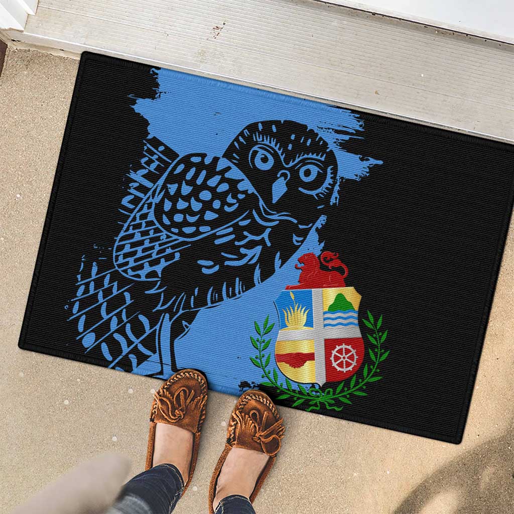 Aruba's Mascot Rubber Doormat Blended with National Flag Details – Symbolic Design