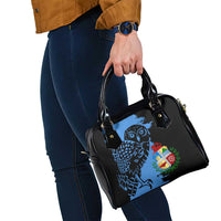 Aruba's Mascot Shoulder Handbag Blended with National Flag Details – Symbolic Design