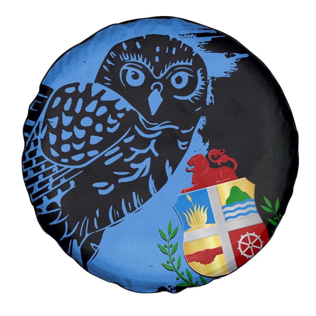 Aruba's Mascot Spare Tire Cover Blended with National Flag Details – Symbolic Design