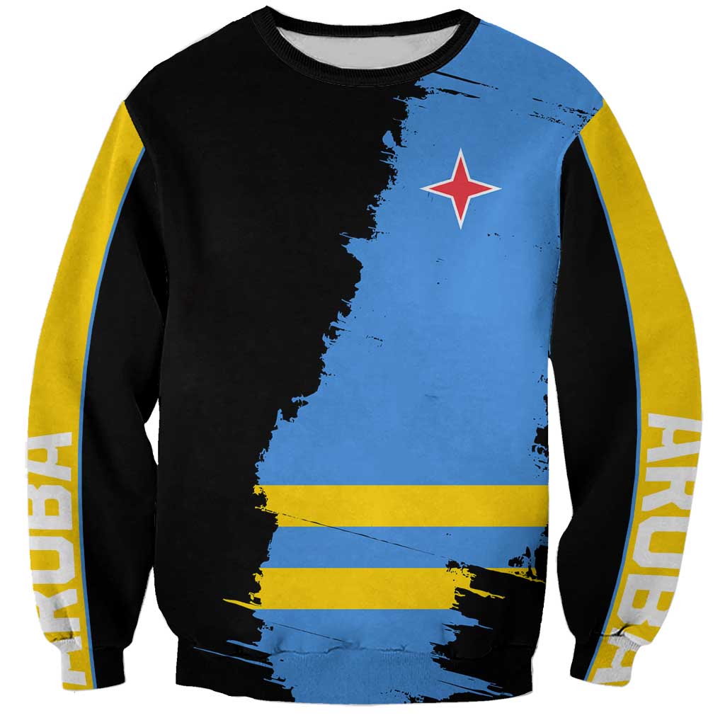 Aruba's Mascot Sweatshirt Blended with National Flag Details – Symbolic Design