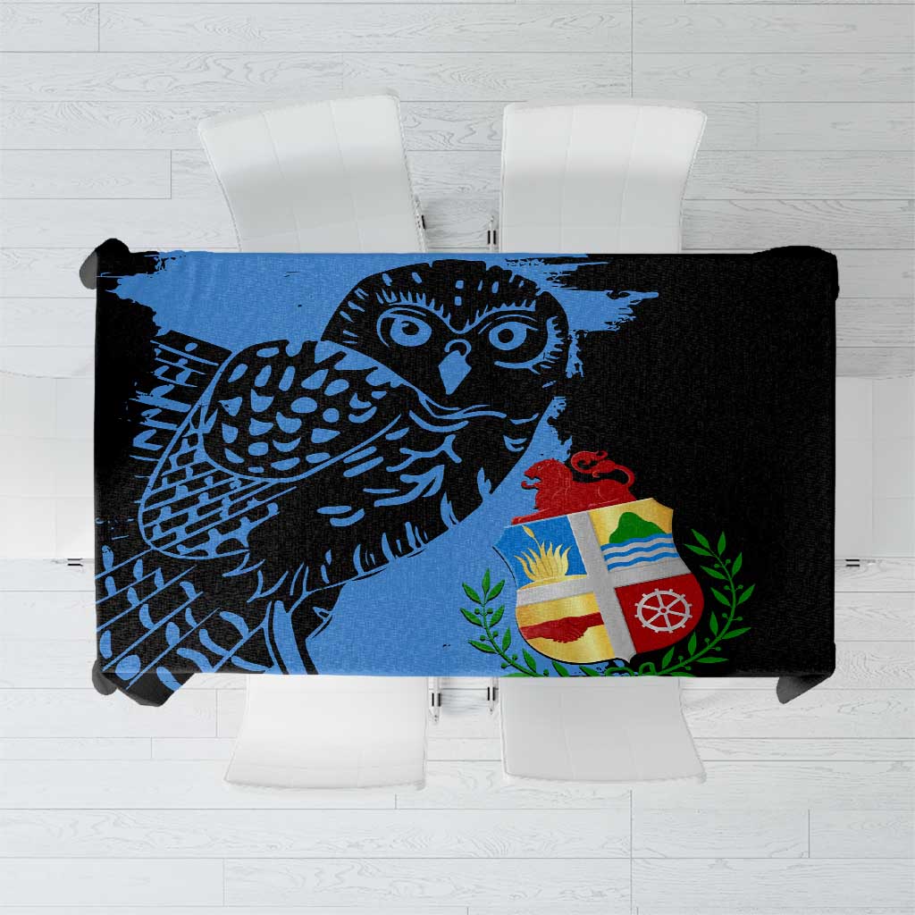 Aruba's Mascot Tablecloth Blended with National Flag Details – Symbolic Design