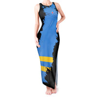 Aruba's Mascot Tank Maxi Dress Blended with National Flag Details – Symbolic Design