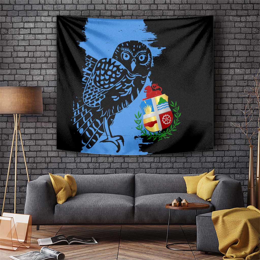 Aruba's Mascot Tapestry Blended with National Flag Details – Symbolic Design