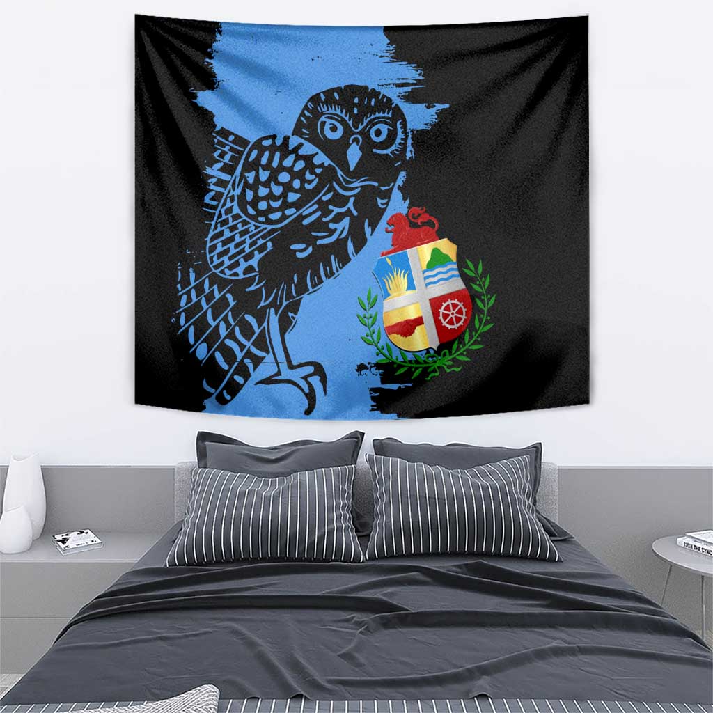 Aruba's Mascot Tapestry Blended with National Flag Details – Symbolic Design