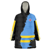 Aruba's Mascot Wearable Blanket Hoodie Blended with National Flag Details – Symbolic Design
