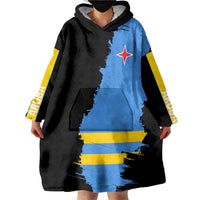 Aruba's Mascot Wearable Blanket Hoodie Blended with National Flag Details – Symbolic Design