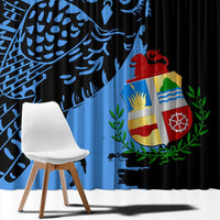 Aruba's Mascot Window Curtain Blended with National Flag Details – Symbolic Design