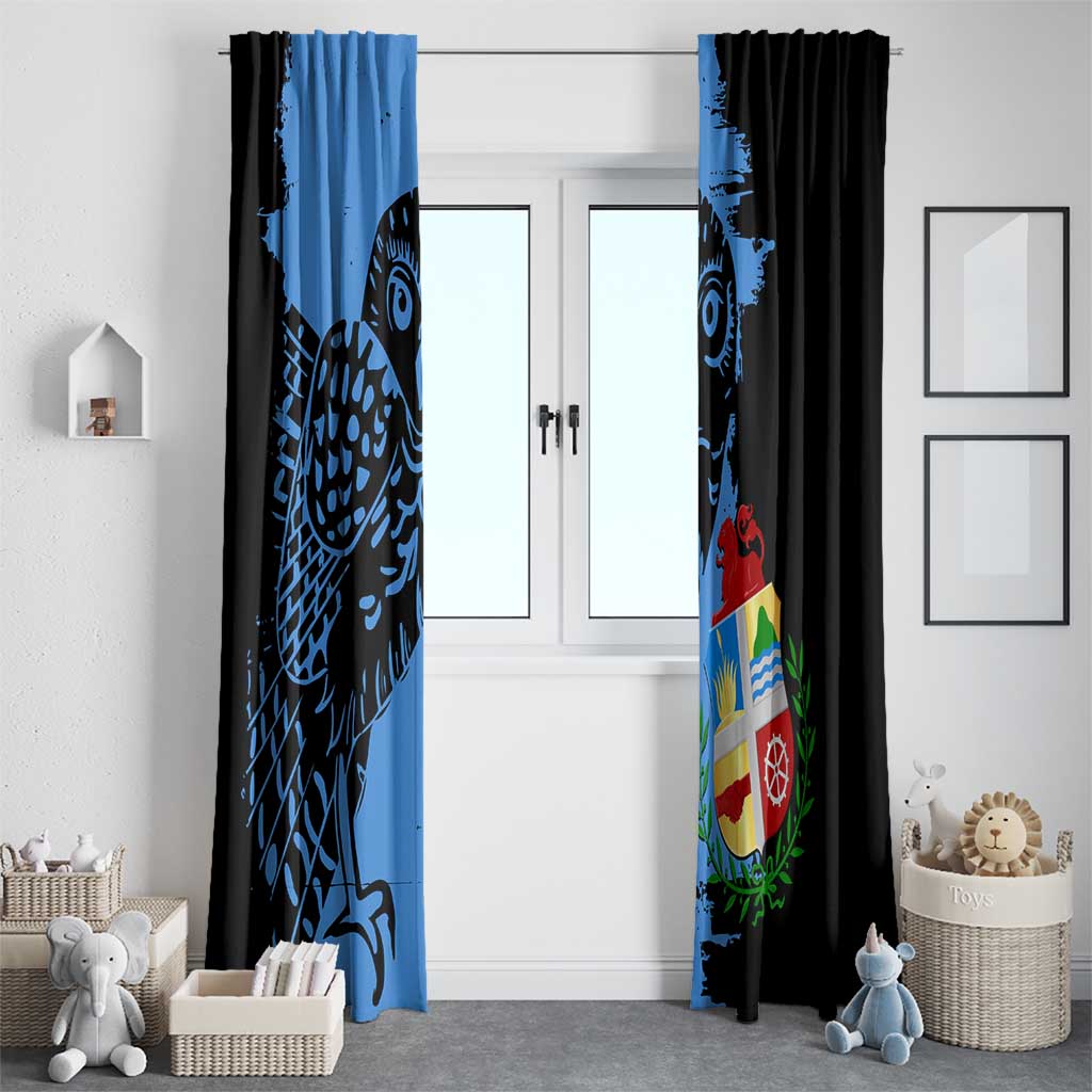 Aruba's Mascot Window Curtain Blended with National Flag Details – Symbolic Design