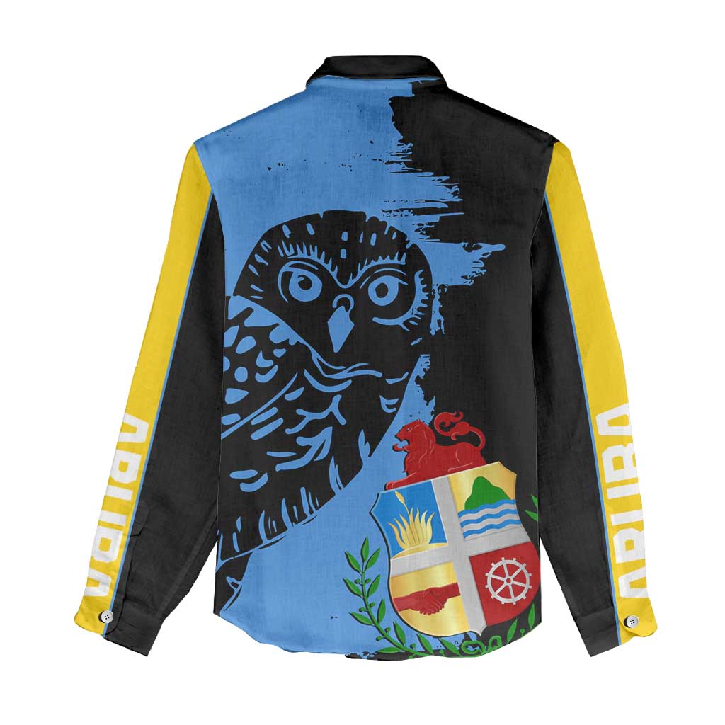 Aruba's Mascot Women Casual Shirt Blended with National Flag Details – Symbolic Design