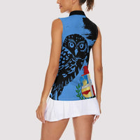 Aruba's Mascot Women Sleeveless Polo Shirt Blended with National Flag Details – Symbolic Design