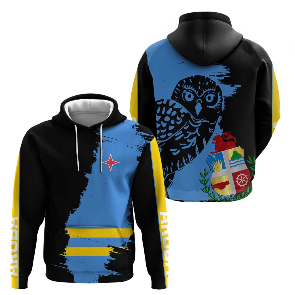 Aruba's Mascot Zip Hoodie Blended with National Flag Details – Symbolic Design