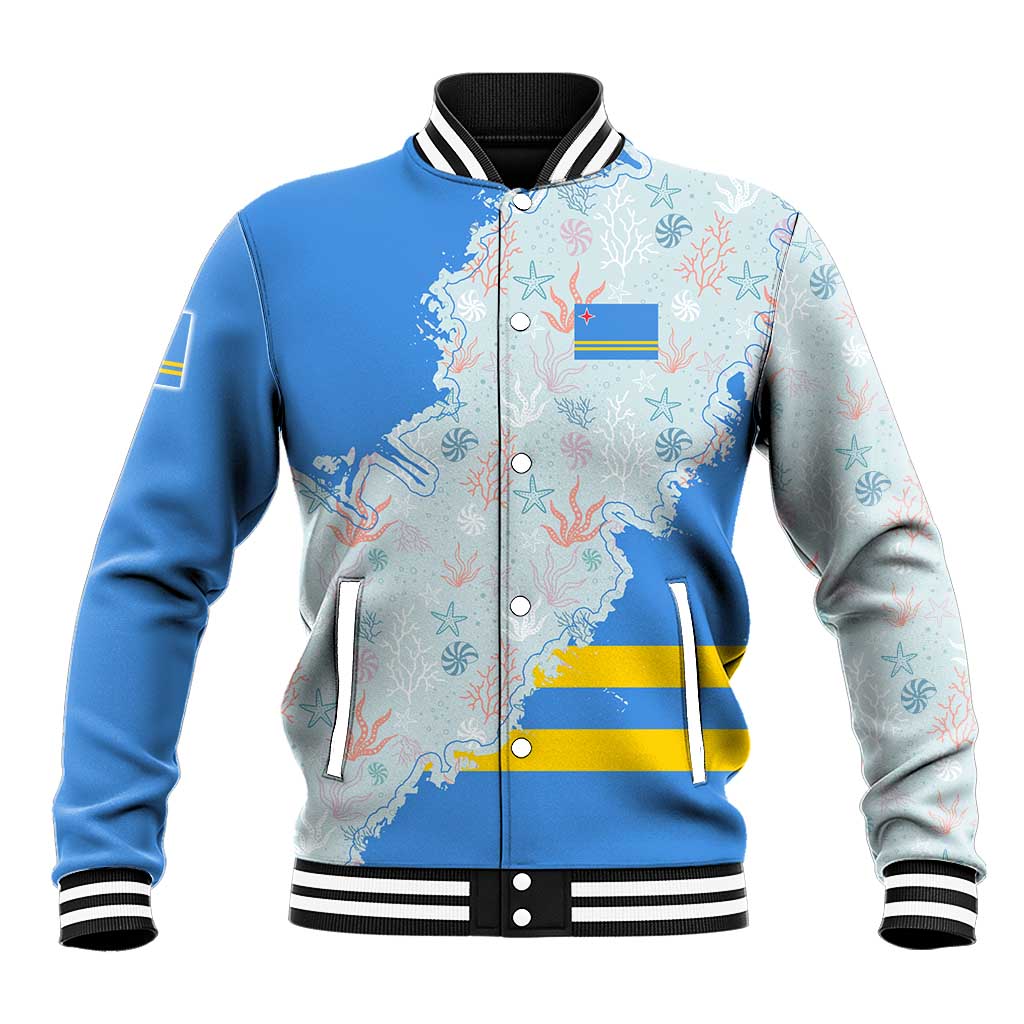 Aruba Baseball Jacket with Marine Patterns – Ocean-Inspired Design