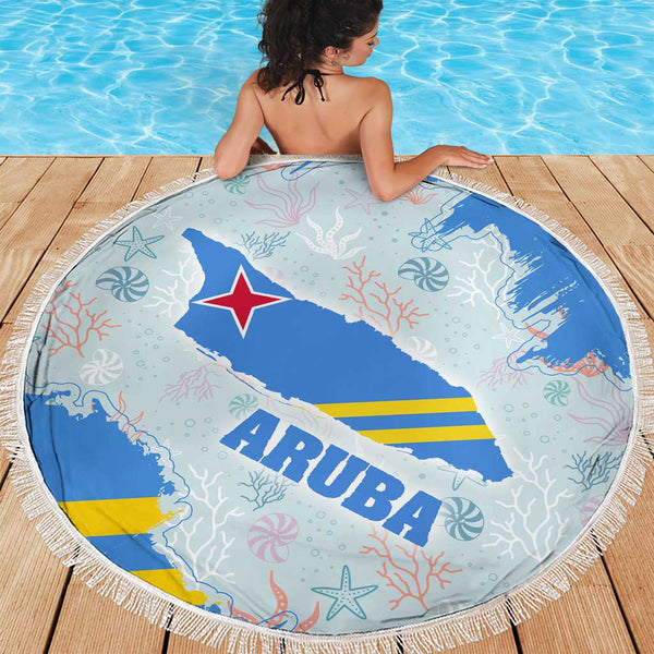 Beach Print Pattern Hooded Blanket
