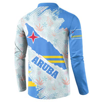 Aruba Button Sweatshirt with Marine Patterns – Ocean-Inspired Design