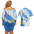 Aruba Couples Matching Off Shoulder Short Dress and Hawaiian Shirt with Marine Patterns – Ocean-Inspired Design