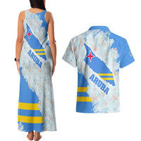 Aruba Couples Matching Tank Maxi Dress and Hawaiian Shirt with Marine Patterns – Ocean-Inspired Design