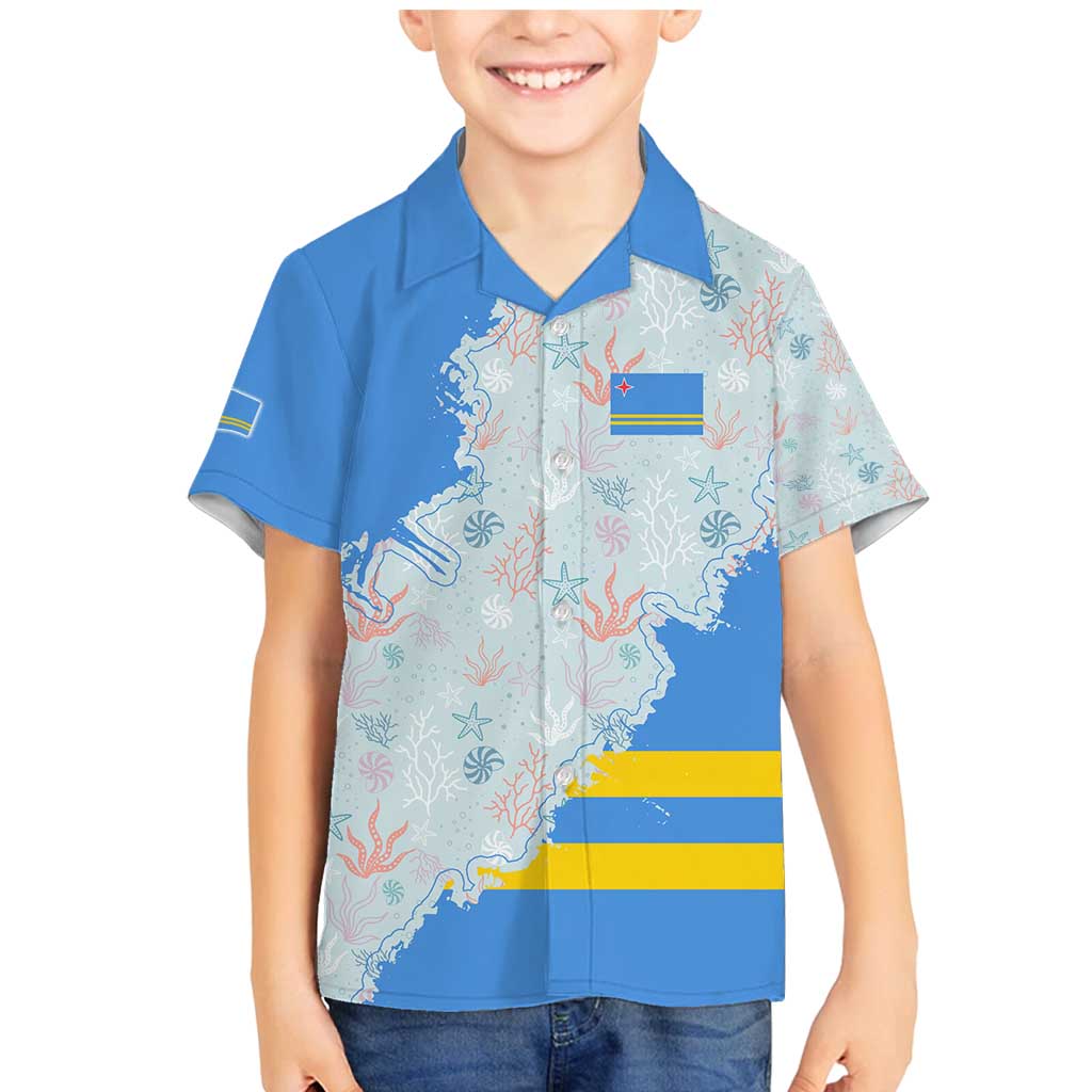 Aruba Family Matching Mermaid Dress and Hawaiian Shirt with Marine Patterns – Ocean-Inspired Design