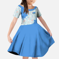 Aruba Family Matching Off Shoulder Maxi Dress and Hawaiian Shirt with Marine Patterns – Ocean-Inspired Design