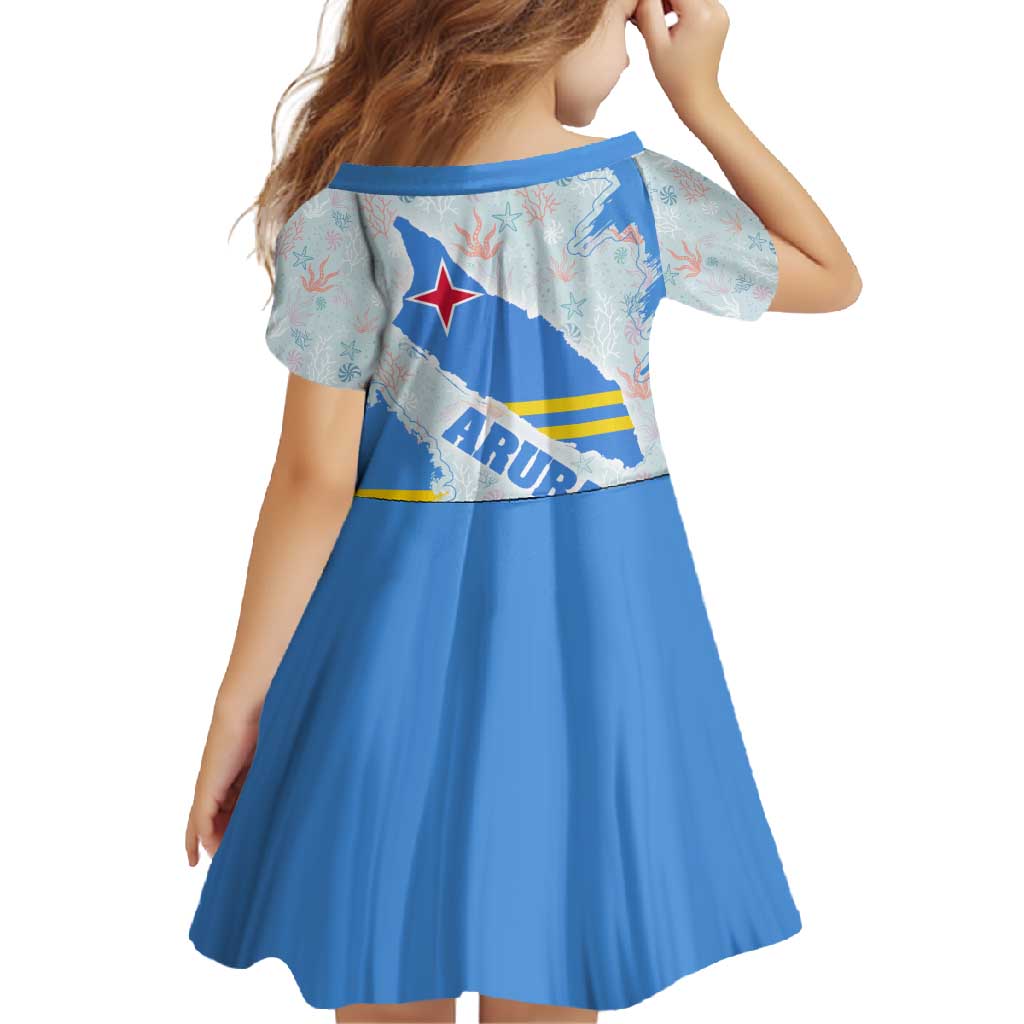 Aruba Family Matching Off Shoulder Maxi Dress and Hawaiian Shirt with Marine Patterns – Ocean-Inspired Design