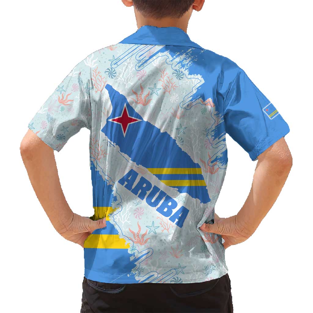 Aruba Family Matching Puletasi and Hawaiian Shirt with Marine Patterns – Ocean-Inspired Design