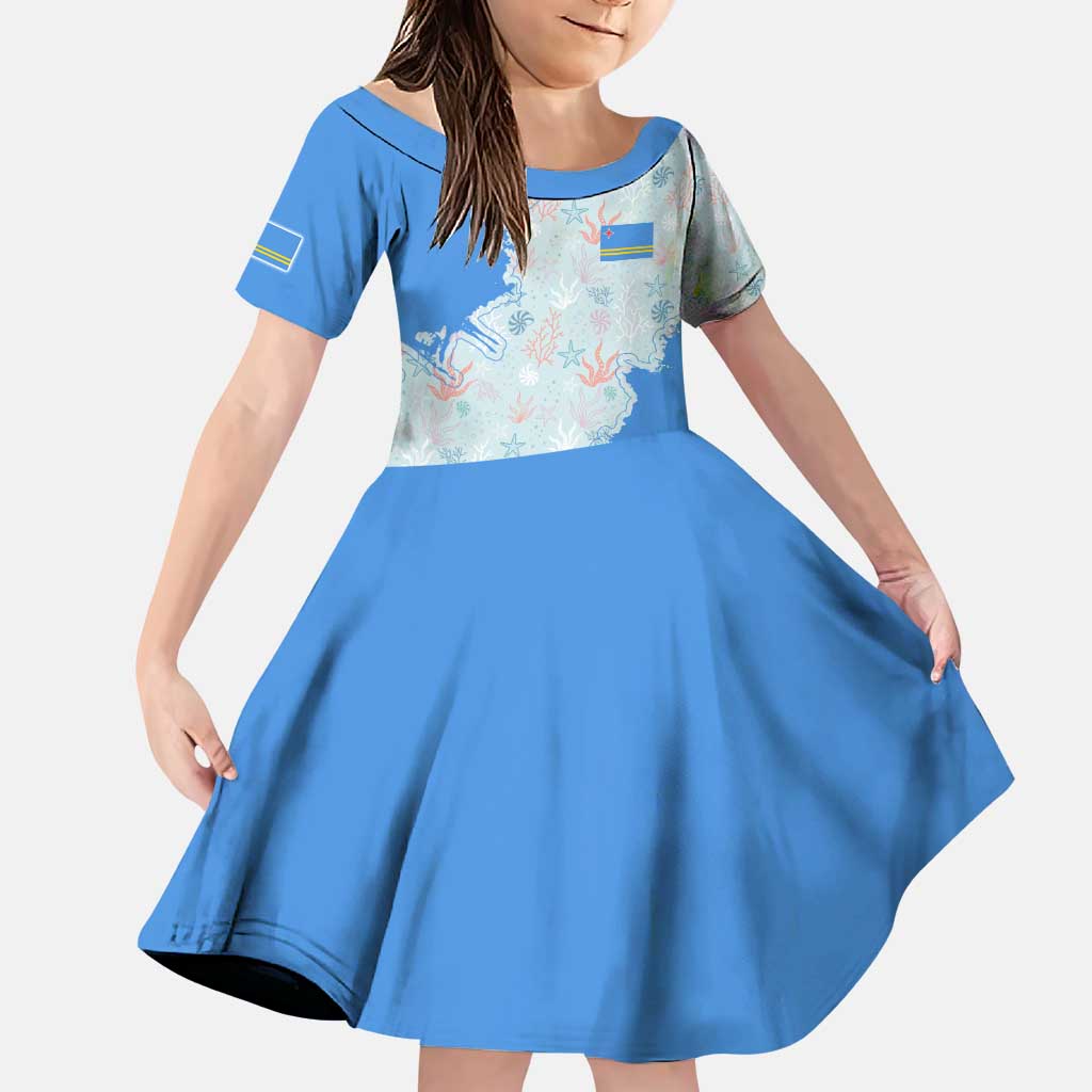 Aruba Family Matching Puletasi and Hawaiian Shirt with Marine Patterns – Ocean-Inspired Design
