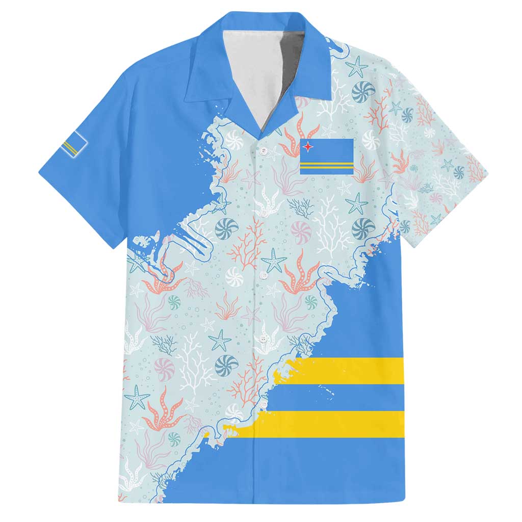 Aruba Family Matching Puletasi and Hawaiian Shirt with Marine Patterns – Ocean-Inspired Design