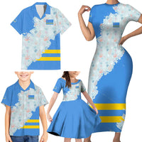 Aruba Family Matching Short Sleeve Bodycon Dress and Hawaiian Shirt with Marine Patterns – Ocean-Inspired Design