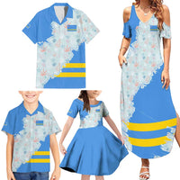 Aruba Family Matching Summer Maxi Dress and Hawaiian Shirt with Marine Patterns – Ocean-Inspired Design