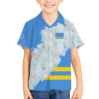 Aruba Family Matching Summer Maxi Dress and Hawaiian Shirt with Marine Patterns – Ocean-Inspired Design