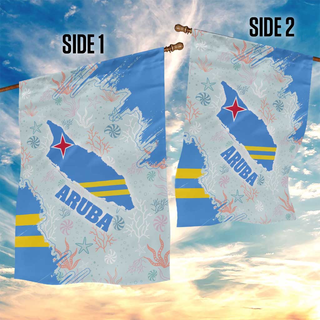 Aruba Garden Flag with Marine Patterns – Ocean-Inspired Design