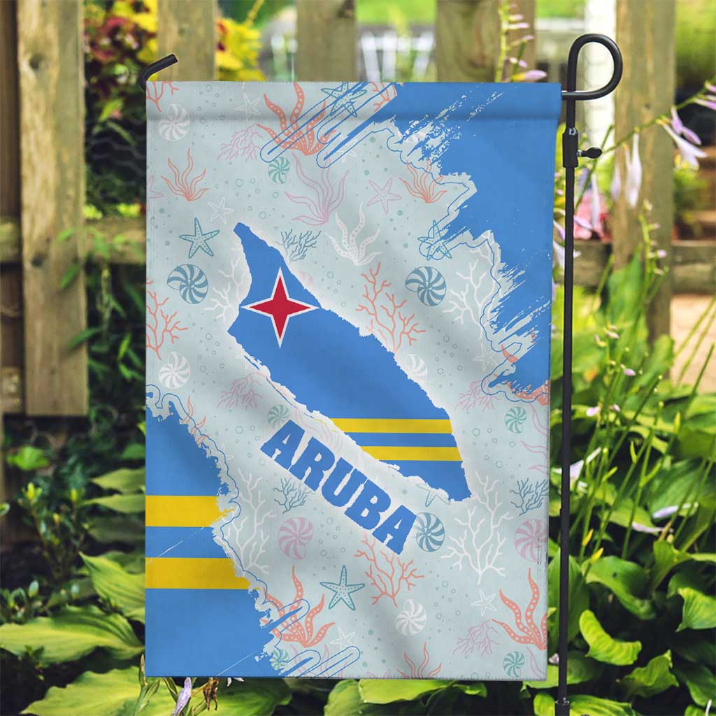 Aruba Garden Flag with Marine Patterns – Ocean-Inspired Design