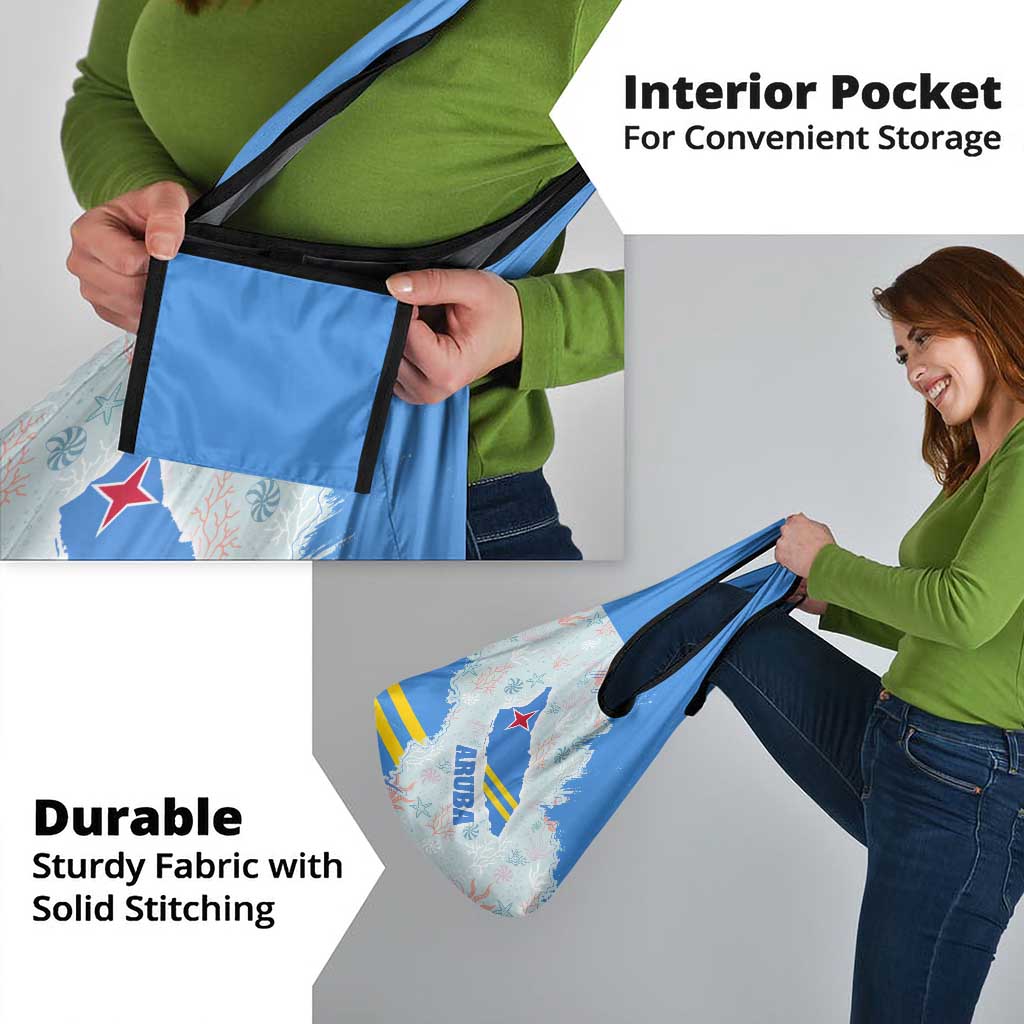 Aruba Grocery Bag with Marine Patterns – Ocean-Inspired Design