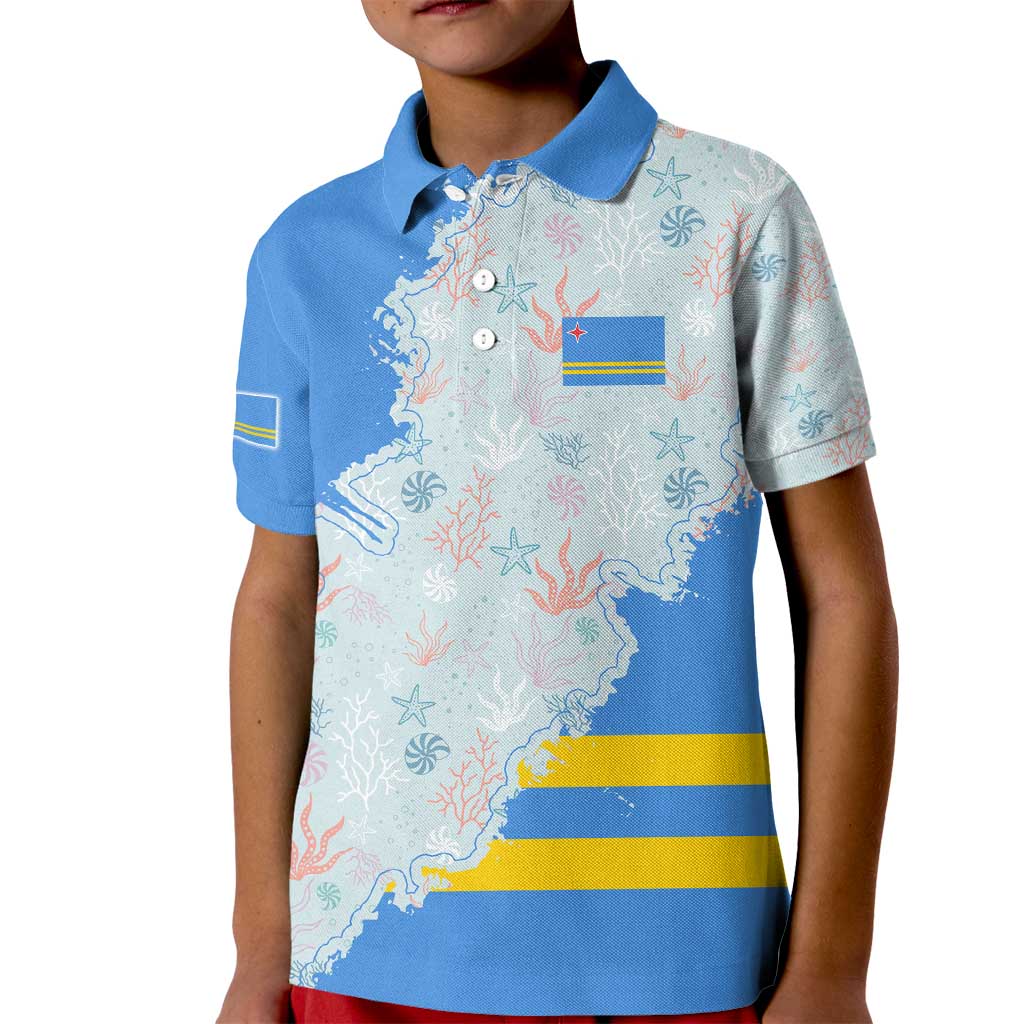 Aruba Kid Polo Shirt with Marine Patterns – Ocean-Inspired Design