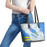Aruba Leather Tote Bag with Marine Patterns – Ocean-Inspired Design