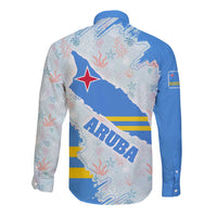 Aruba Long Sleeve Button Shirt with Marine Patterns – Ocean-Inspired Design