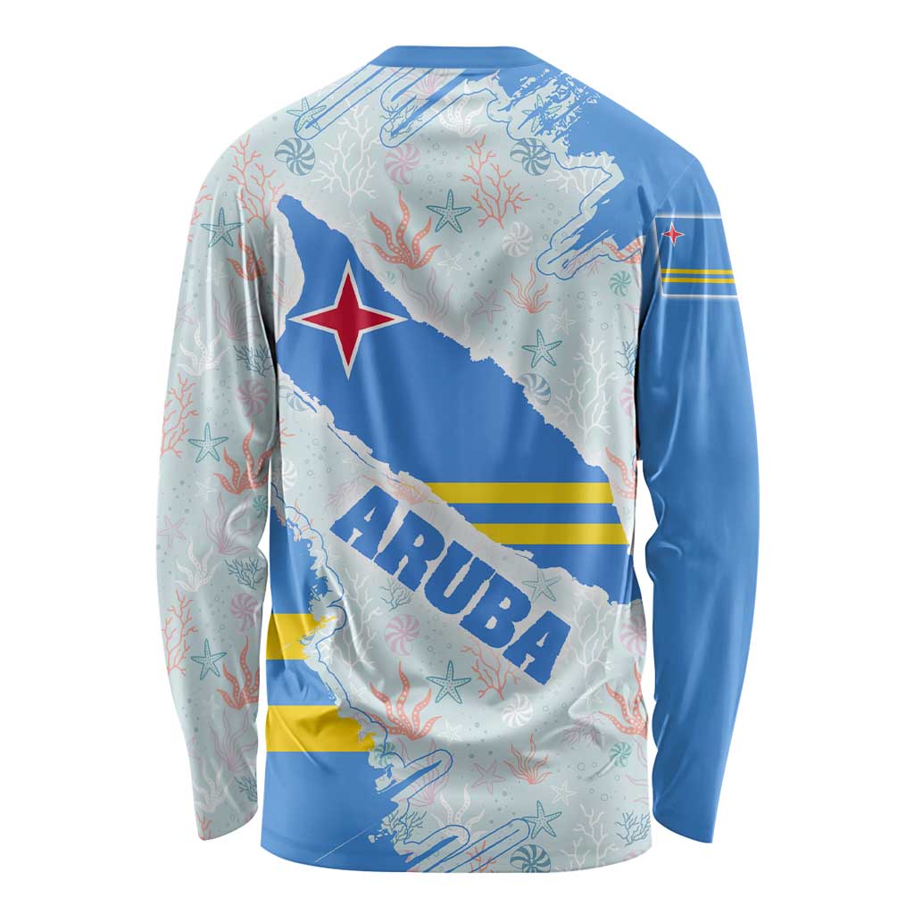Aruba Long Sleeve Shirt with Marine Patterns – Ocean-Inspired Design