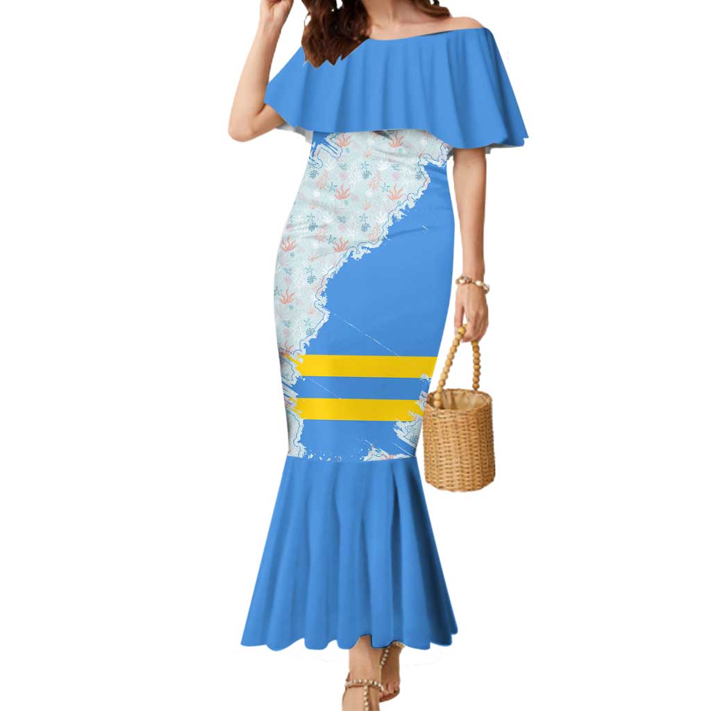 Aruba Mermaid Dress with Marine Patterns – Ocean-Inspired Design