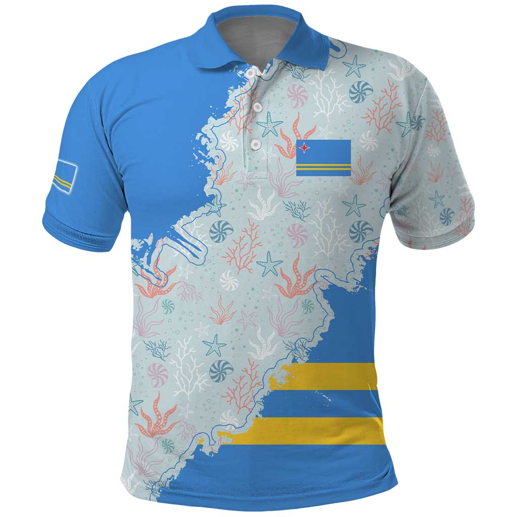 Aruba Polo Shirt with Marine Patterns – Ocean-Inspired Design
