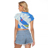 Aruba Raglan Cropped T Shirt with Marine Patterns – Ocean-Inspired Design