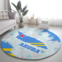 Aruba Round Carpet with Marine Patterns – Ocean-Inspired Design